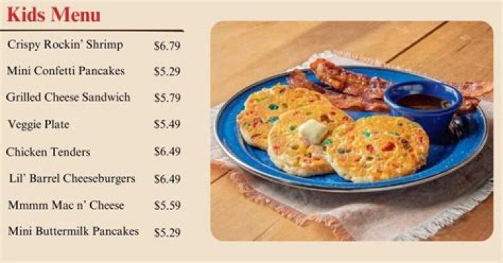 Cracker Barrel Kids Menu