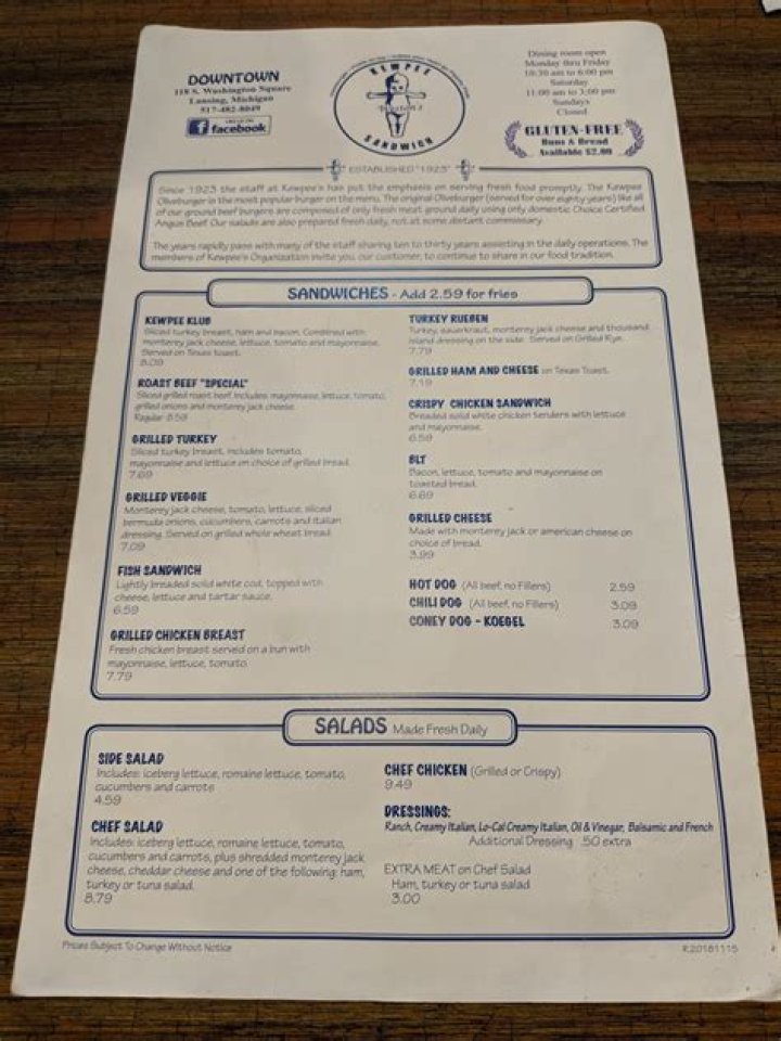 Kewpee Menu: Prices, Specialties, and More!