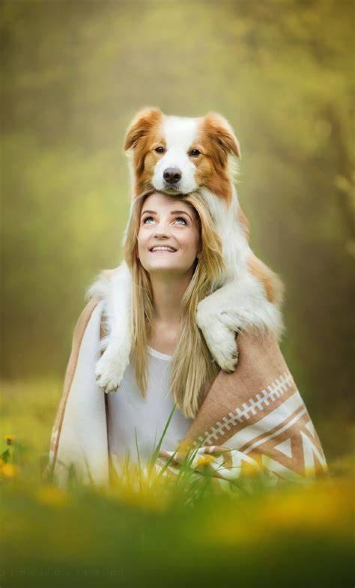 Pretty Girl with Dog