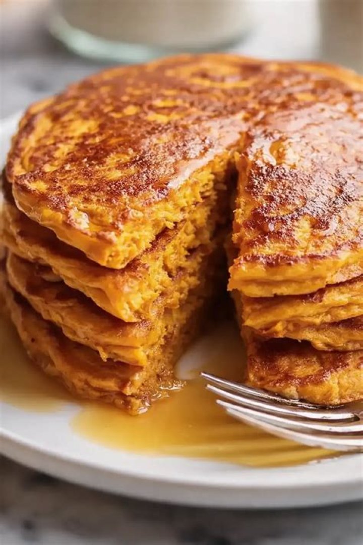 Stack of sweet potato pancakes
